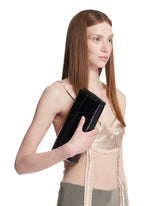 Black Croco-Embossed Leather Clutch | PDP | Antonia