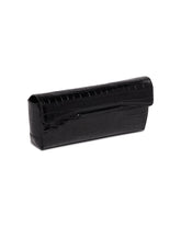 Black Croco-Embossed Leather Clutch | PDP | Antonia