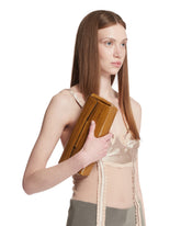 Brown Croco-Embossed Leather Clutch | PDP | Antonia