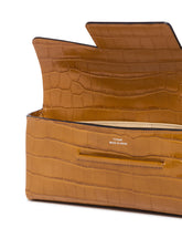 Brown Croco-Embossed Leather Clutch | PDP | Antonia