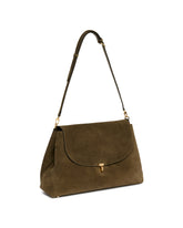 Borsa T-Lock Satchel In Suede Verde | PDP | Antonia