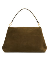 Borsa T-Lock Satchel In Suede Verde | PDP | Antonia