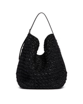 Black Raffia Belted Tote Bag | PDP | Antonia