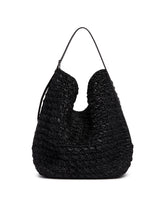 Black Raffia Belted Tote Bag | PDP | Antonia