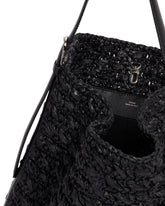 Black Raffia Belted Tote Bag | PDP | Antonia