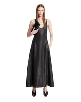Black Shiny Trapeze Dress | PDP | Antonia