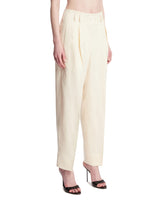 White Diane Linen And Silk Trousers | PDP | Antonia