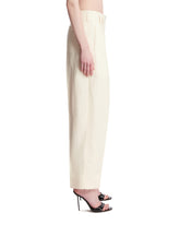 White Diane Linen And Silk Trousers | PDP | Antonia