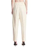 White Diane Linen And Silk Trousers | PDP | Antonia