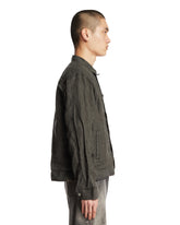 Gray Linen Button Jacket | PDP | Antonia