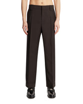 Brown Wool-Mohair Regular Formal Pants | PDP | Antonia