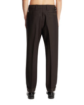 Brown Wool-Mohair Regular Formal Pants | PDP | Antonia