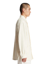 White Wool and Linen Overshirt | PDP | Antonia