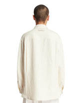 White Wool and Linen Overshirt | PDP | Antonia