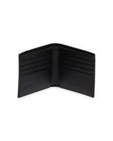Black Pebble Grain Leather Puzzle Edge Bifold Wallet | PDP | Antonia