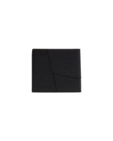 Black Pebble Grain Leather Puzzle Edge Bifold Wallet | PDP | Antonia
