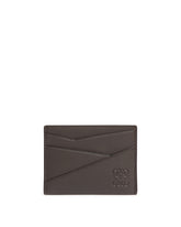 Gray Leather Plain Puzzle Cardholder | PDP | Antonia