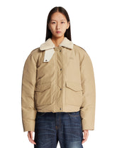 Beige Technical Cotton Down Jacket | PDP | Antonia