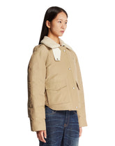 Beige Technical Cotton Down Jacket | PDP | Antonia
