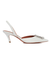 White Satin Camelia Pumps | PDP | Antonia