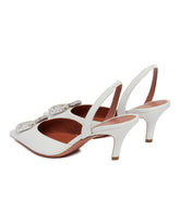 White Satin Camelia Pumps | PDP | Antonia