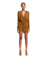 Brown Mini Draped Dress - ALEXANDRE VAUTHIER | PLP | dAgency