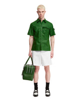Camicia Verde In Lino Spalmato - FERRAGAMO | PLP | dAgency