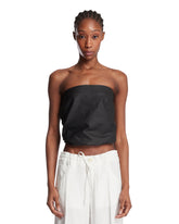 Black Balloon Leather Top | PDP | Antonia