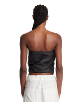 Black Balloon Leather Top | PDP | Antonia