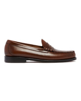 Shiny Brown Weejuns Larson Loafers | PDP | Antonia