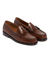 Shiny Brown Weejuns Larson Loafers | PDP | Antonia