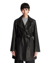 Black Siempra Leather Coat - the row women | PLP | Antonia