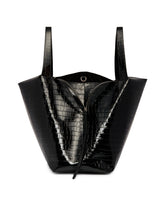 Tote In Pelle Croc-Embossed Nera LM1 - LA MAMA | PLP | Antonia