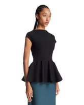 Black Peplum Knit Top | PDP | Antonia