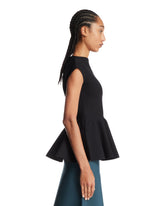 Black Peplum Knit Top | PDP | Antonia