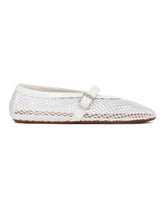 White Fishnet Ballet Flats | PDP | Antonia
