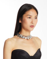 Collana Brass Croco Scale Argentata | PDP | Antonia