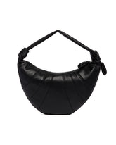 Black Leather Medium Croissant Bag | PDP | Antonia