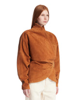 Brown Cindy Contour Suede Jacket | PDP | Antonia