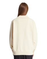 White Cotton Polo Sweater | PDP | Antonia