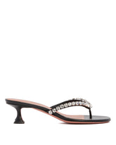 Black Crystal-Embellished Thong Sandals - AMINA MUADDI | PLP | Antonia