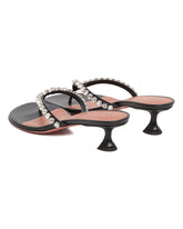 Black Crystal-Embellished Thong Sandals | PDP | Antonia