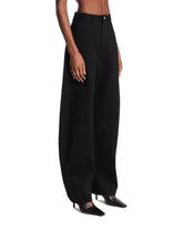 Black Rounded Denim Trousers | PDP | Antonia