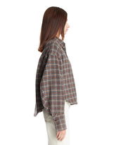 Gray Checkered Cropped Shirt | PDP | Antonia