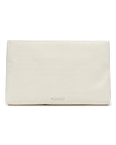 XXL White Croc-Embossed Leather Pouch | PDP | Antonia