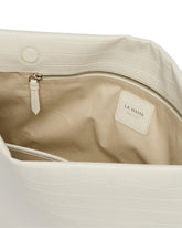 XXL White Croc-Embossed Leather Pouch | PDP | Antonia