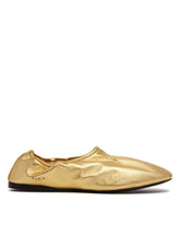 Gold Leather Flat Ballerinas - New arrivals women's shoes | PLP | Antonia
