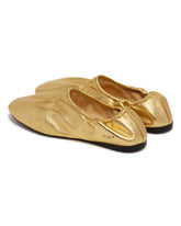 Gold Leather Flat Ballerinas | PDP | Antonia