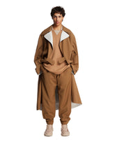 Brown Wool-Blend Long Trench Coat - Men's coats | PLP | Antonia