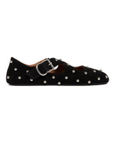 Ballerine Flat Incrociate Nere Con Borchie | PDP | Antonia